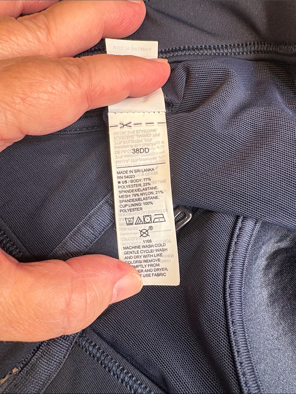 Old Navy Active Go Dry Front-Zip Sports Bra - Navy Blue 38DD - Picture 13 of 13